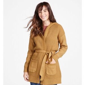 NWOT. Women's All-Day Waffle Sweater, Hooded Wrap Cardigan XS